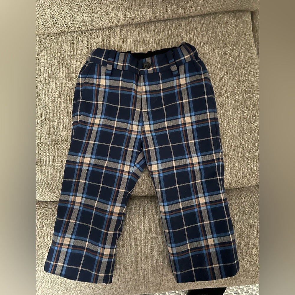 Janie and Jack 12-18m boys lined dress pants plaid